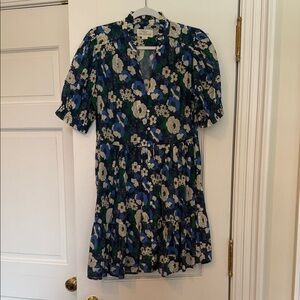 Trovata Blue and Green Floral Mini Dress